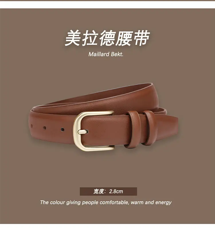 Melard Leather Belt with Gold Pin Buckle for Suits — feature 22