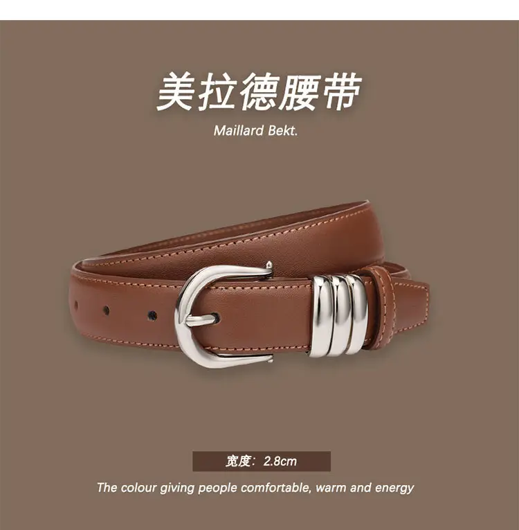 Melard Leather Belt with Gold Pin Buckle for Suits — feature 23