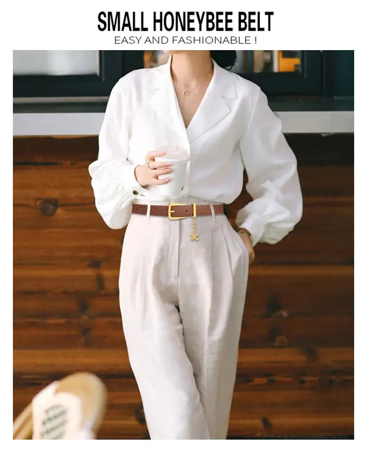 Melard Leather Belt with Gold Pin Buckle for Suits — feature 4