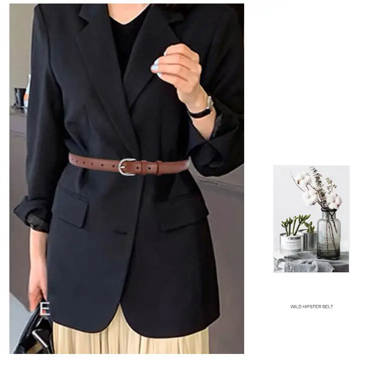 Melard Leather Belt with Gold Pin Buckle for Suits — feature 6
