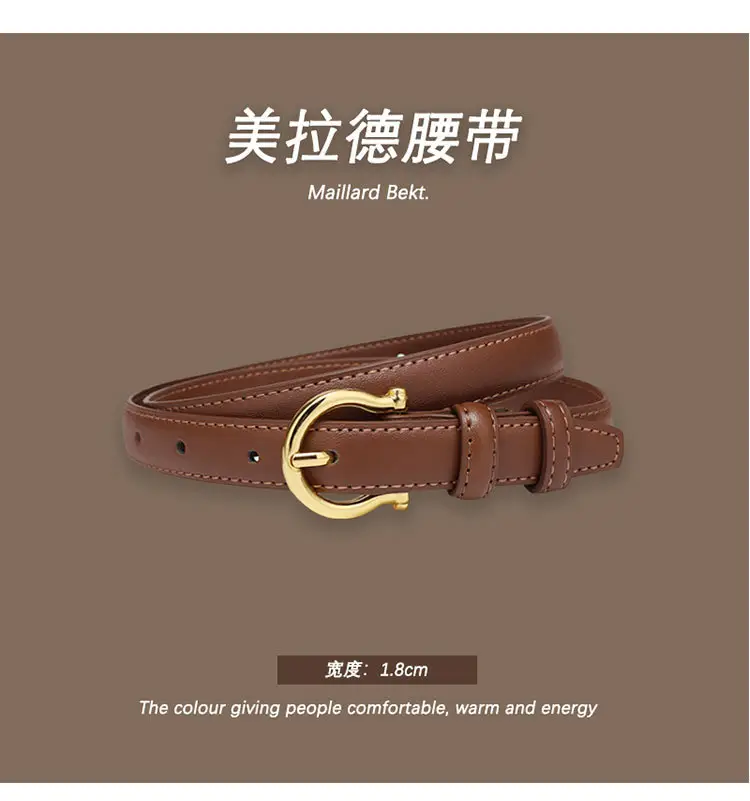 Melard Leather Belt with Gold Pin Buckle for Suits — feature 9