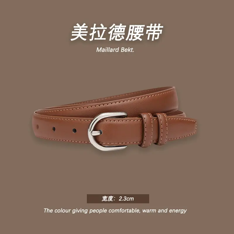 Melard Leather Belt with Gold Pin Buckle for Suits - Image 10