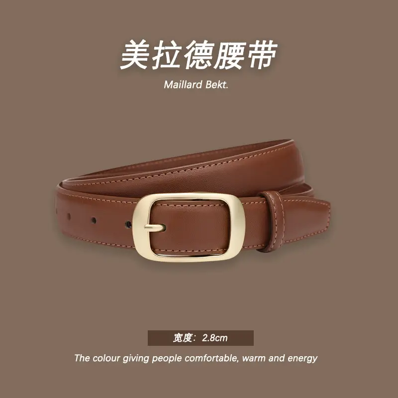 Melard Leather Belt with Gold Pin Buckle for Suits - Image 12