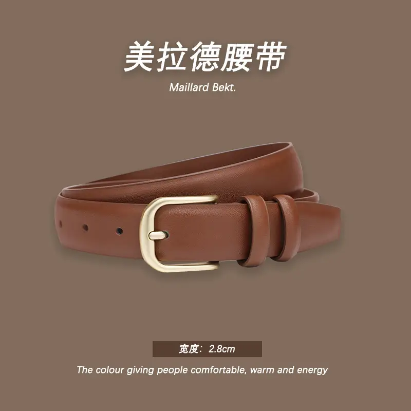 Melard Leather Belt with Gold Pin Buckle for Suits - Image 14
