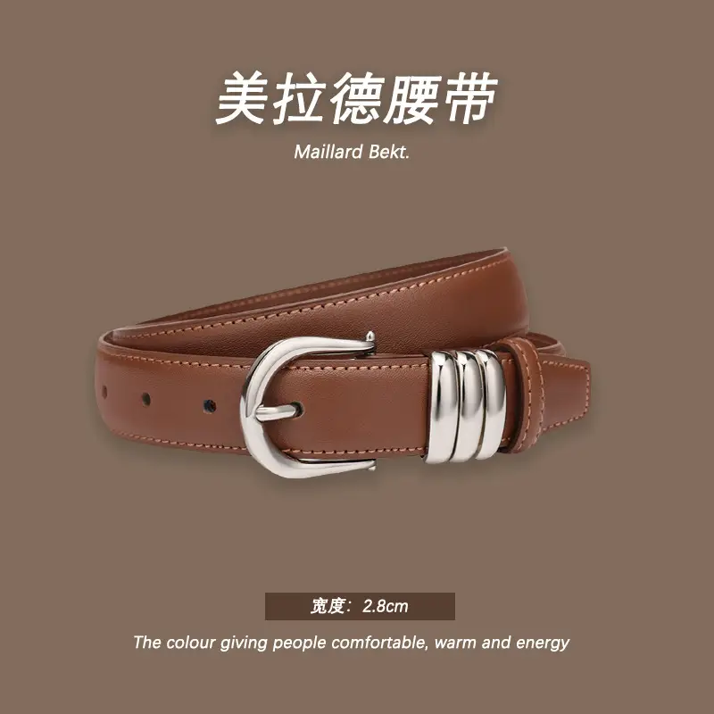 Melard Leather Belt with Gold Pin Buckle for Suits - Image 15