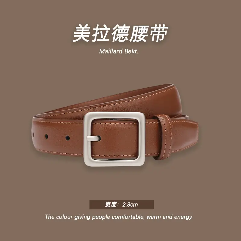 Melard Leather Belt with Gold Pin Buckle for Suits - Image 16