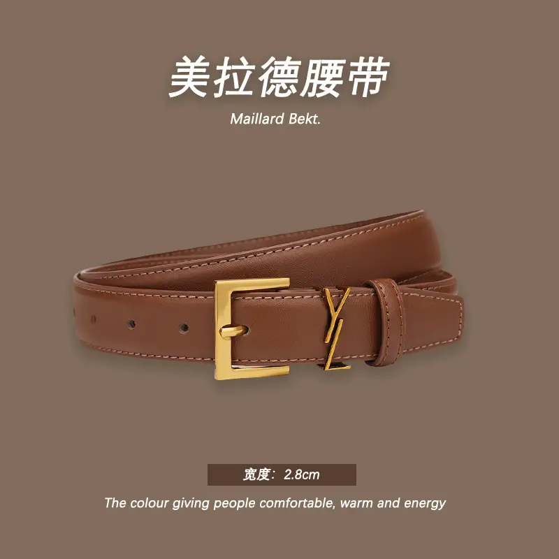 Melard Leather Belt with Gold Pin Buckle for Suits - Image 17