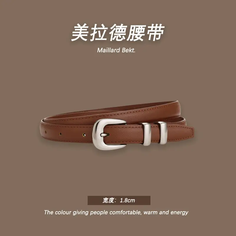 Melard Leather Belt with Gold Pin Buckle for Suits - Image 6