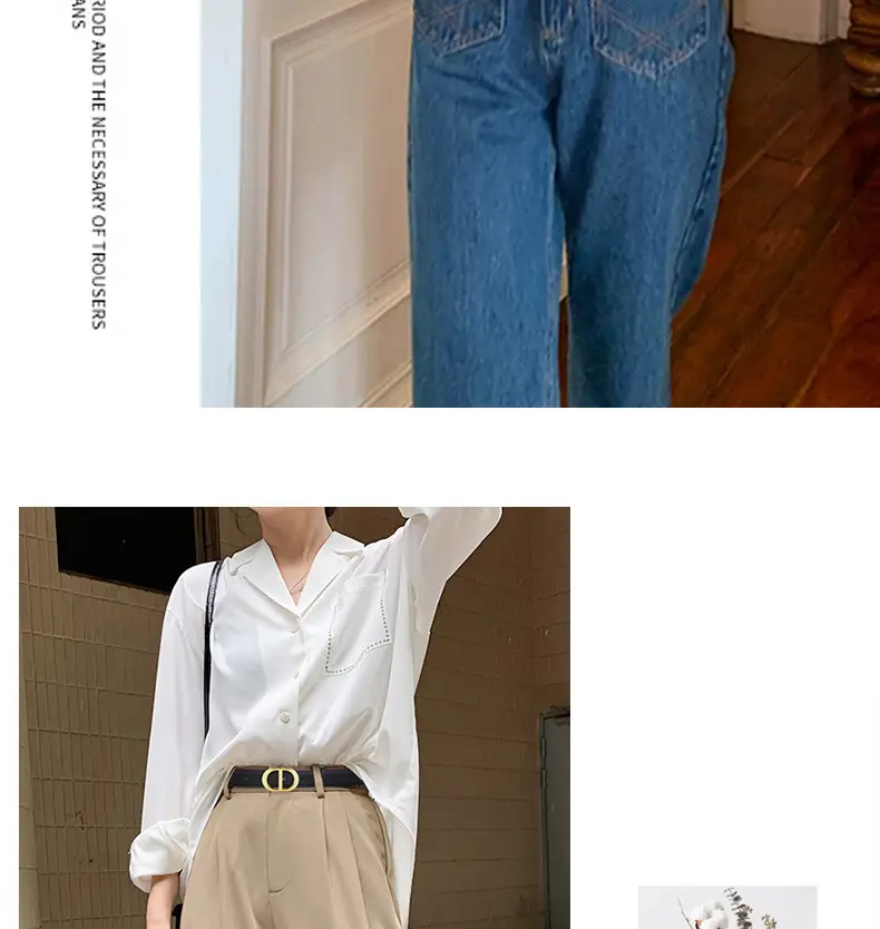 Women's Black & Brown Leather Belt with Gold Logo — feature 8