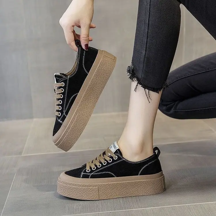 Canvas women's shoes board shoes women's 2024 spring new sports casual single shoes all-match niche design white shoes