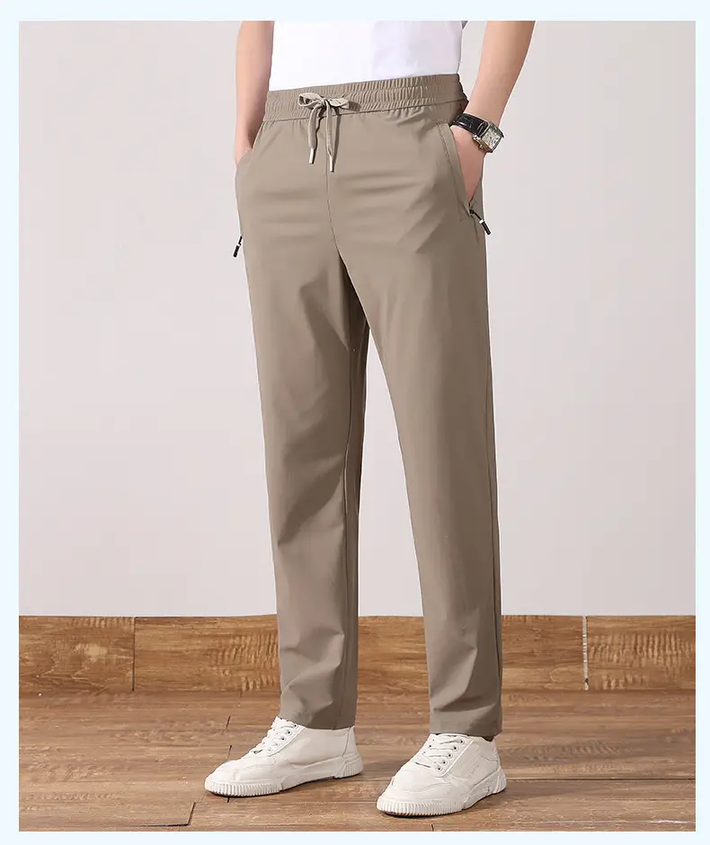 Men Ice Silk Stretch Pants Quick Dry Loose Summer — feature 14