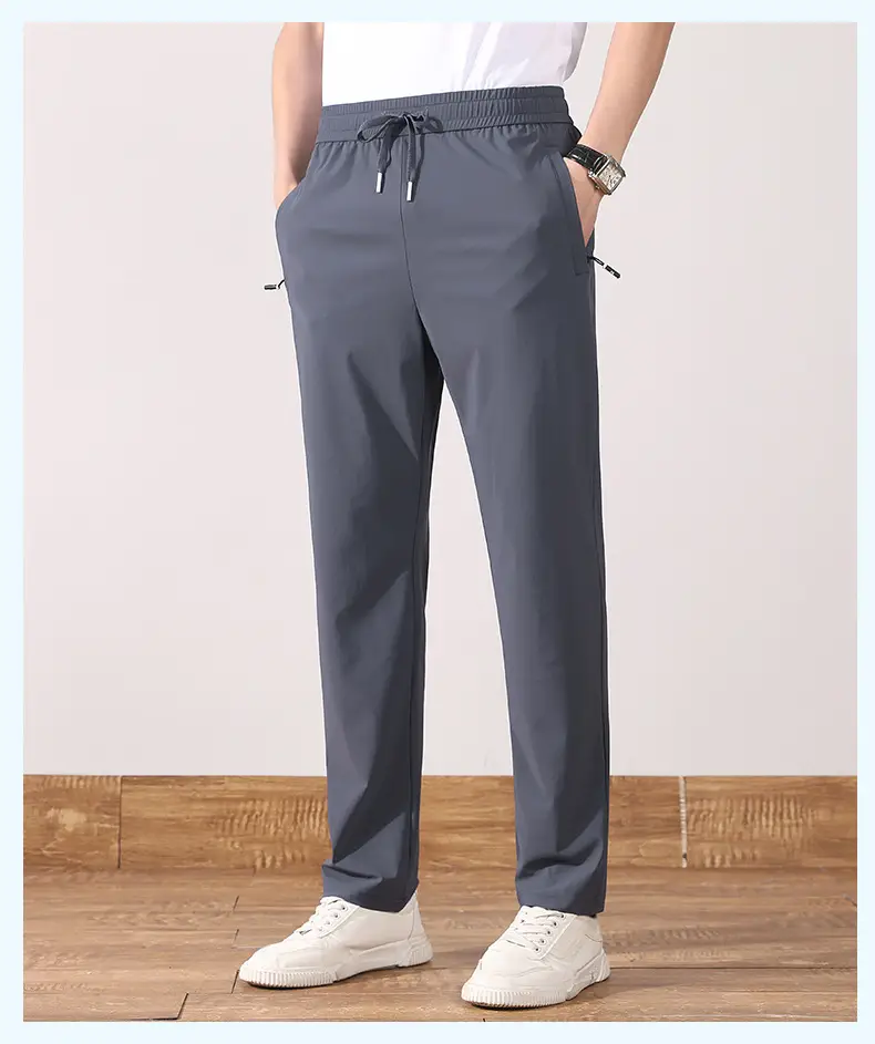 Men Ice Silk Stretch Pants Quick Dry Loose Summer — feature 15