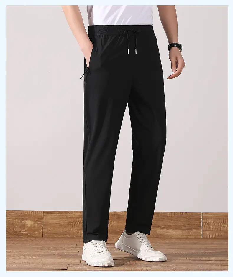 Men Ice Silk Stretch Pants Quick Dry Loose Summer — feature 17
