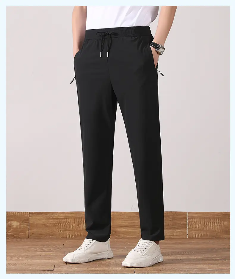 Men Ice Silk Stretch Pants Quick Dry Loose Summer — feature 18