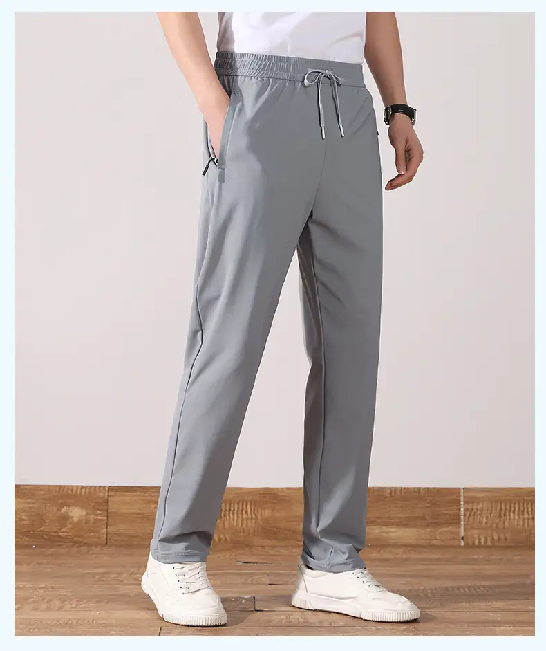 Men Ice Silk Stretch Pants Quick Dry Loose Summer — feature 19