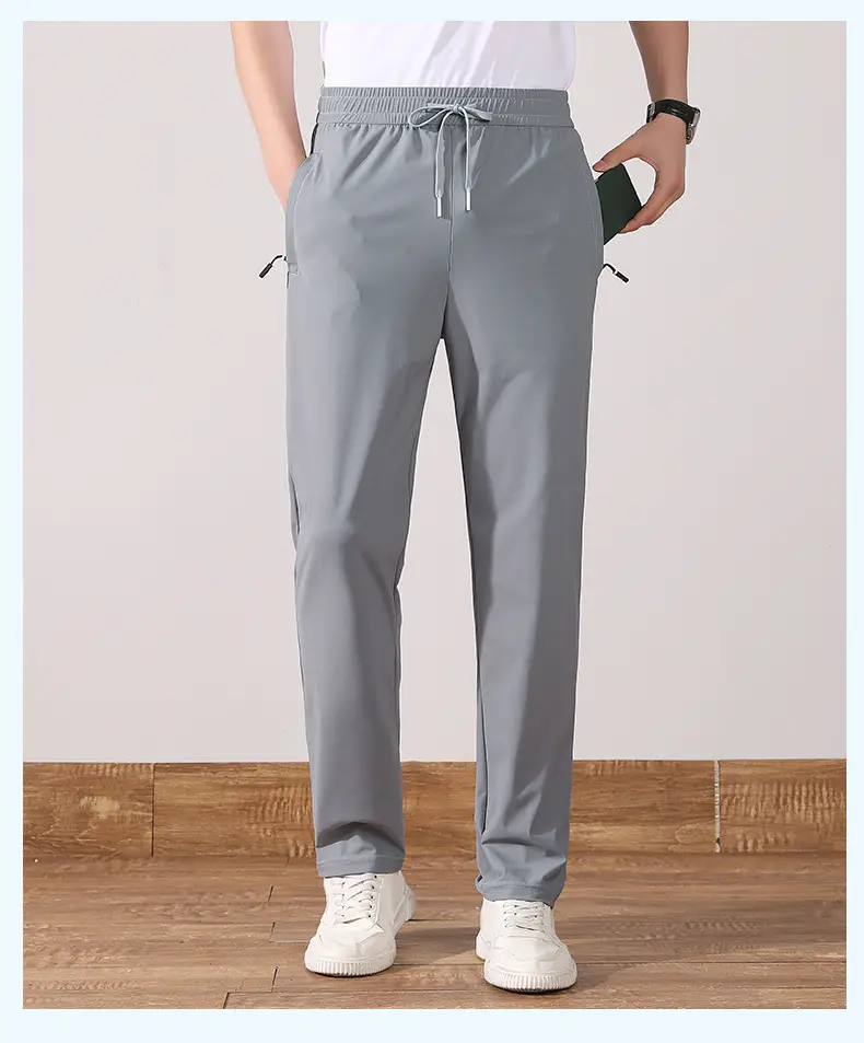 Men Ice Silk Stretch Pants Quick Dry Loose Summer — feature 20