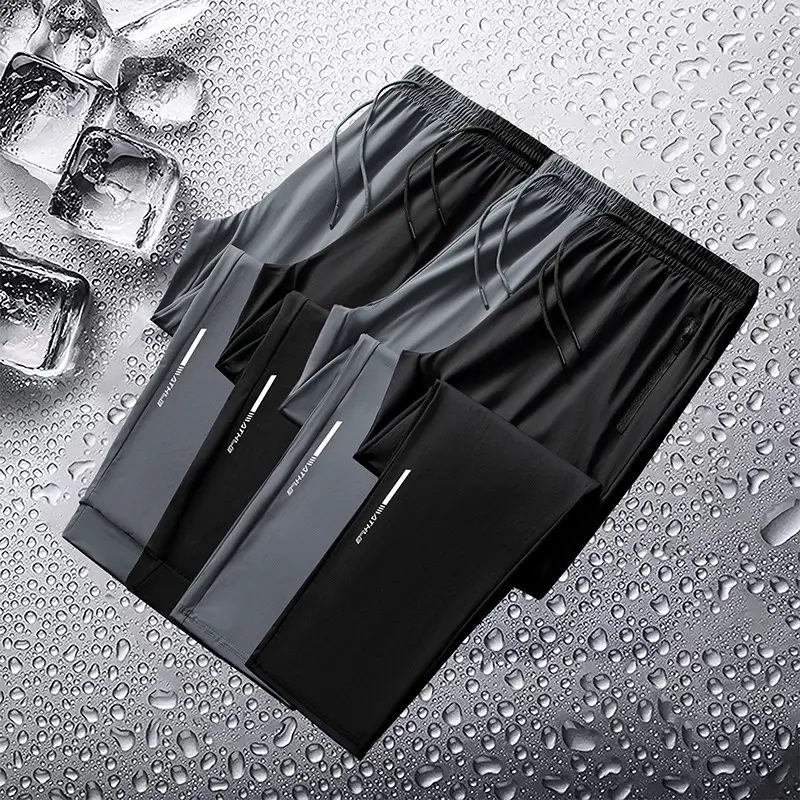 Men Ice Silk Ankle-Tied Zipper Pants - Image 8