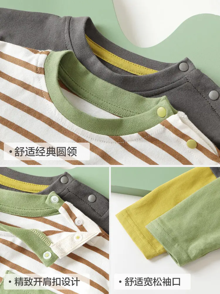 Baby Two-In-One Long Sleeve T-Shirt White Green Spring Outfit - Image 23