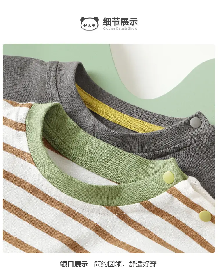 Baby Two-In-One Long Sleeve T-Shirt White Green Spring Outfit — feature 15