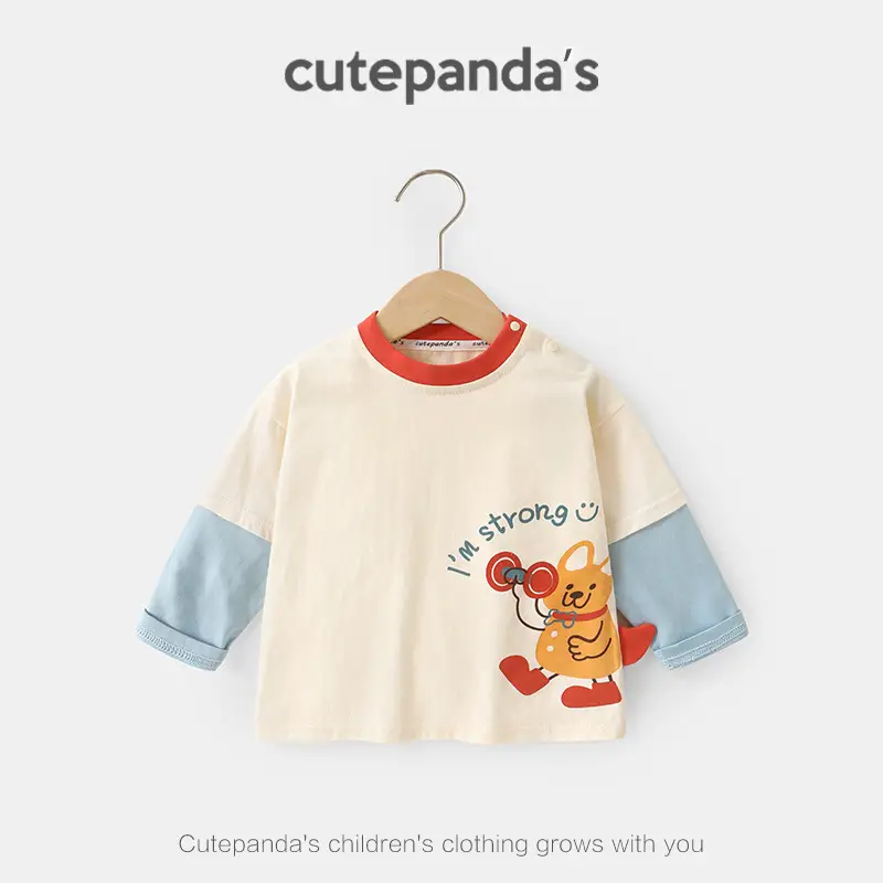 Baby Two-In-One Long Sleeve T-Shirt White Green Spring Outfit - Image 12