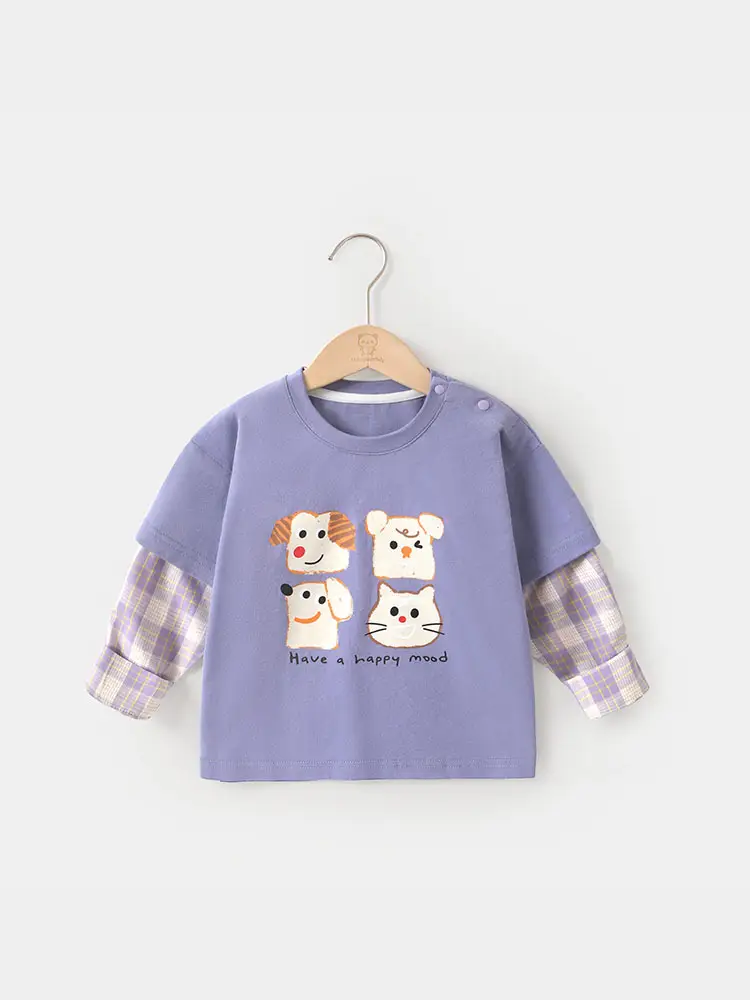 Baby Two-In-One Long Sleeve T-Shirt White Green Spring Outfit - Image 6