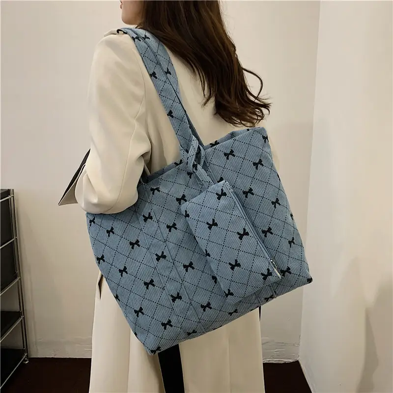 Corduroy Star Pattern Shoulder Bags Set of 5 - Image 7