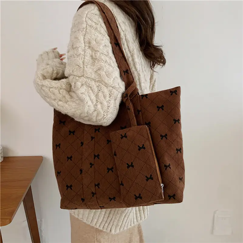 Corduroy Star Pattern Shoulder Bags Set of 5 - Image 8
