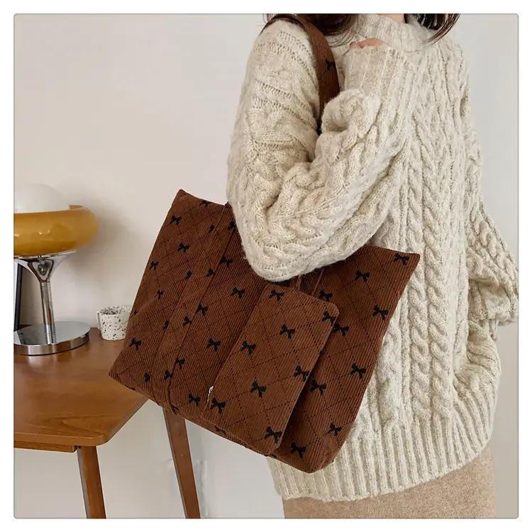 Corduroy Star Pattern Shoulder Bags Set of 5 — feature 19
