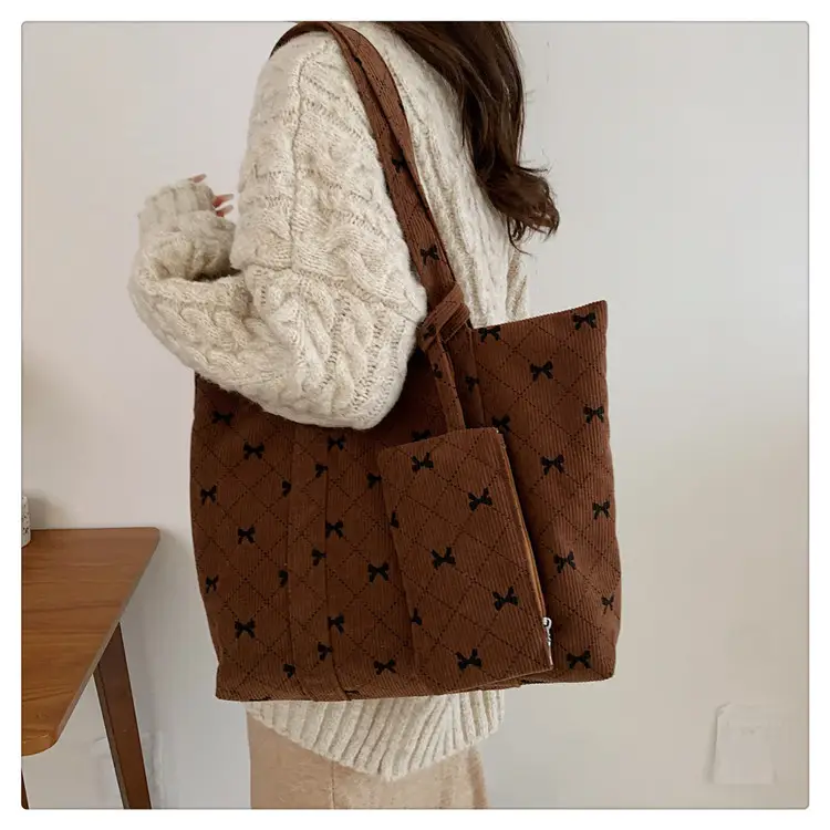 Corduroy Star Pattern Shoulder Bags Set of 5 — feature 20