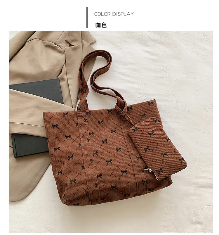 Corduroy Star Pattern Shoulder Bags Set of 5 — feature 22