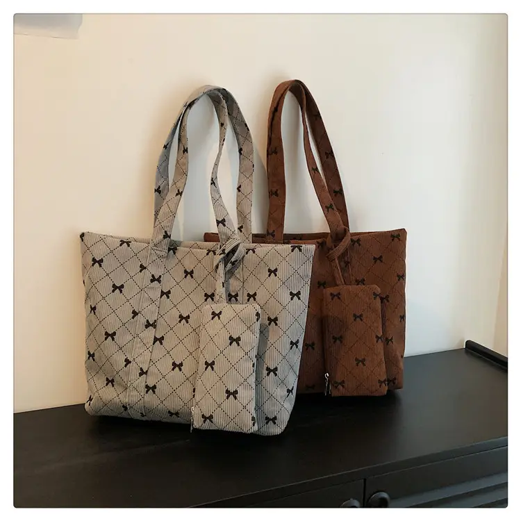 Corduroy Star Pattern Shoulder Bags Set of 5 — feature 31