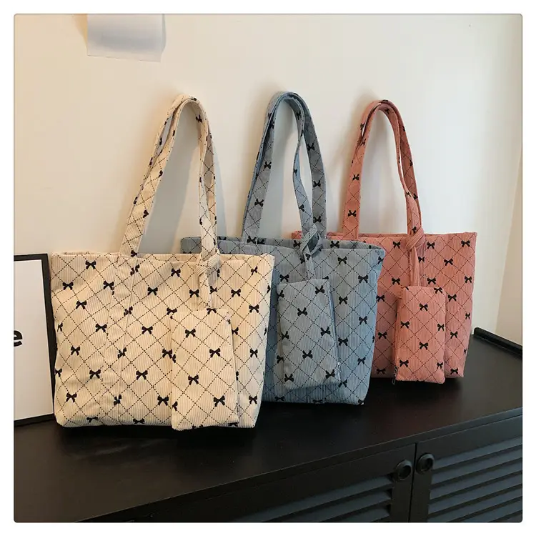 Corduroy Star Pattern Shoulder Bags Set of 5 — feature 32