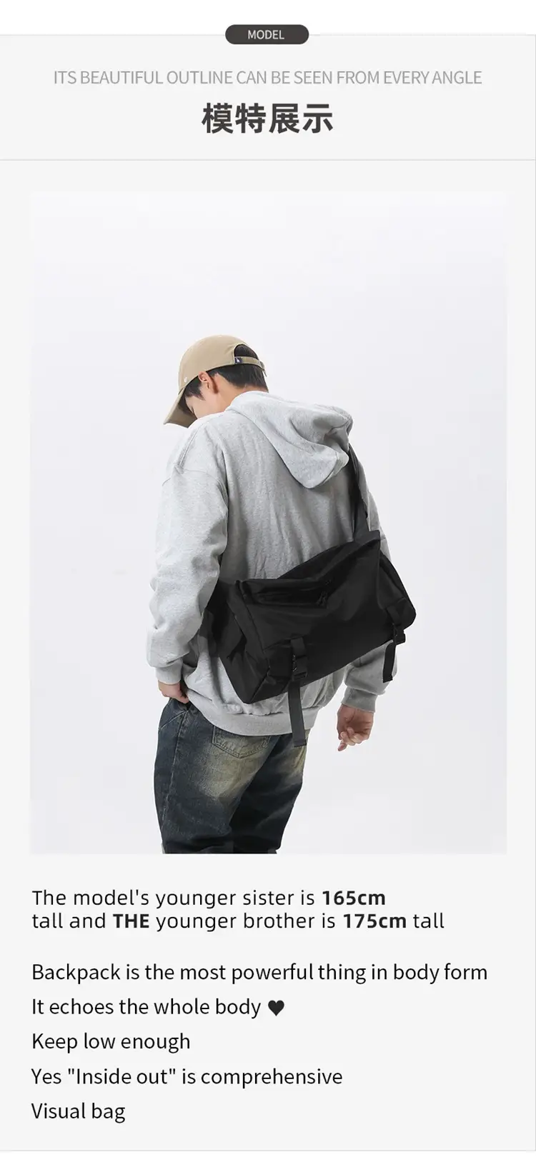 Japanese Large Capacity Messenger Bag for Men — feature 11