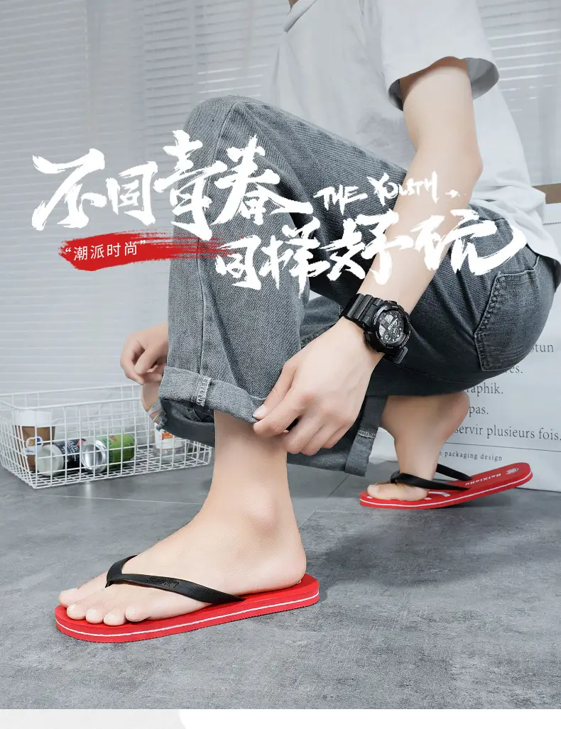 Cross-border wholesale flip-flops men's summer outdoor wear men's wear-resistant non-slip lightweight new summer clip-on beach slippers — feature 1