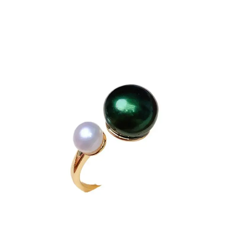 Double Pearl Ring with Double Beads Elegant Design - Image 14