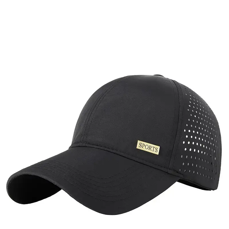 Summer Grey Sports Baseball Cap with Perforated Design - Image 17