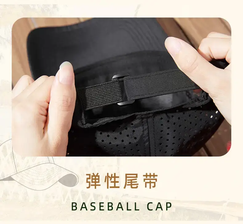 Summer Grey Sports Baseball Cap with Perforated Design — feature 34