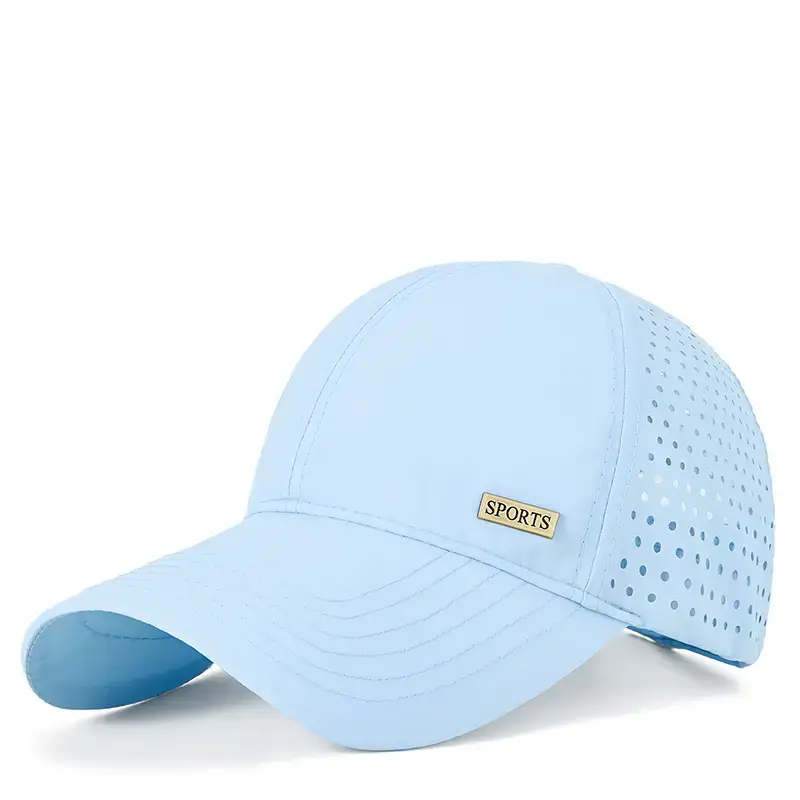 Summer Grey Sports Baseball Cap with Perforated Design - Image 10