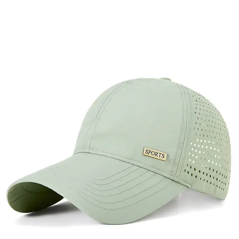 Summer Grey Sports Baseball Cap with Perforated Design - Image 11