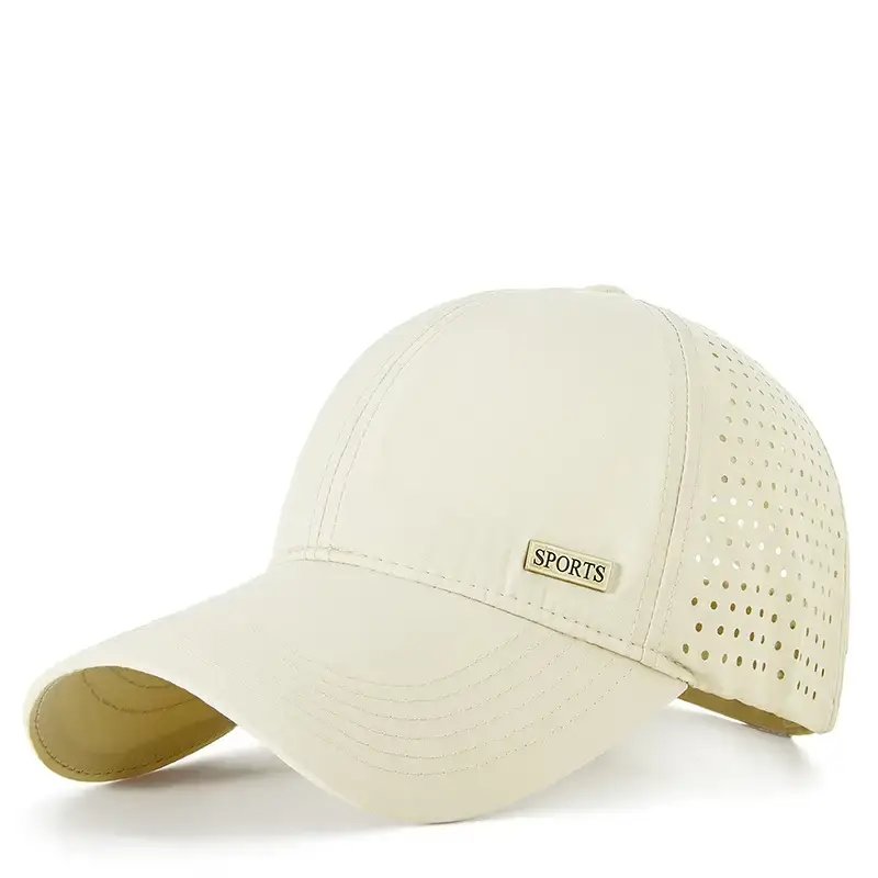 Summer Grey Sports Baseball Cap with Perforated Design - Image 5