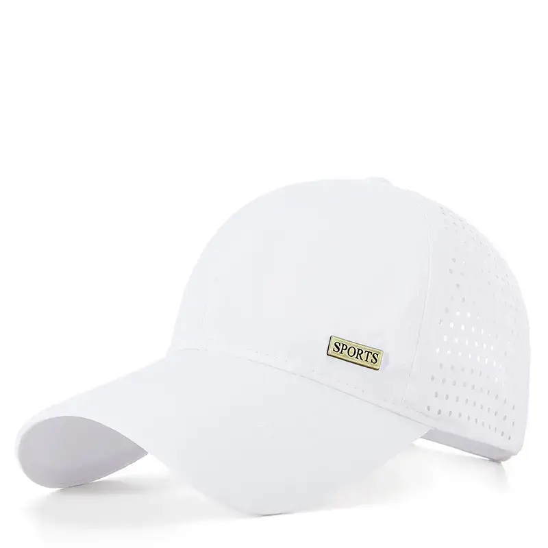 Summer Grey Sports Baseball Cap with Perforated Design - Image 7