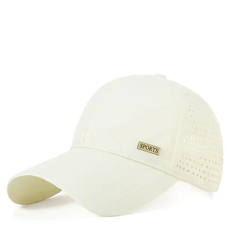 Summer Grey Sports Baseball Cap with Perforated Design - Image 8