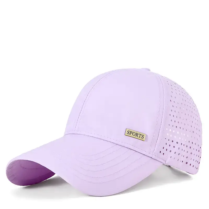 Summer Grey Sports Baseball Cap with Perforated Design - Image 9