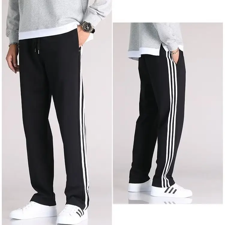 Men Velvet Leggings Three Stripe Black Sweatpants — feature 10