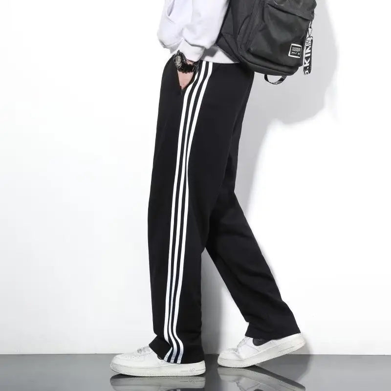 Men Velvet Leggings Three Stripe Black Sweatpants — feature 2