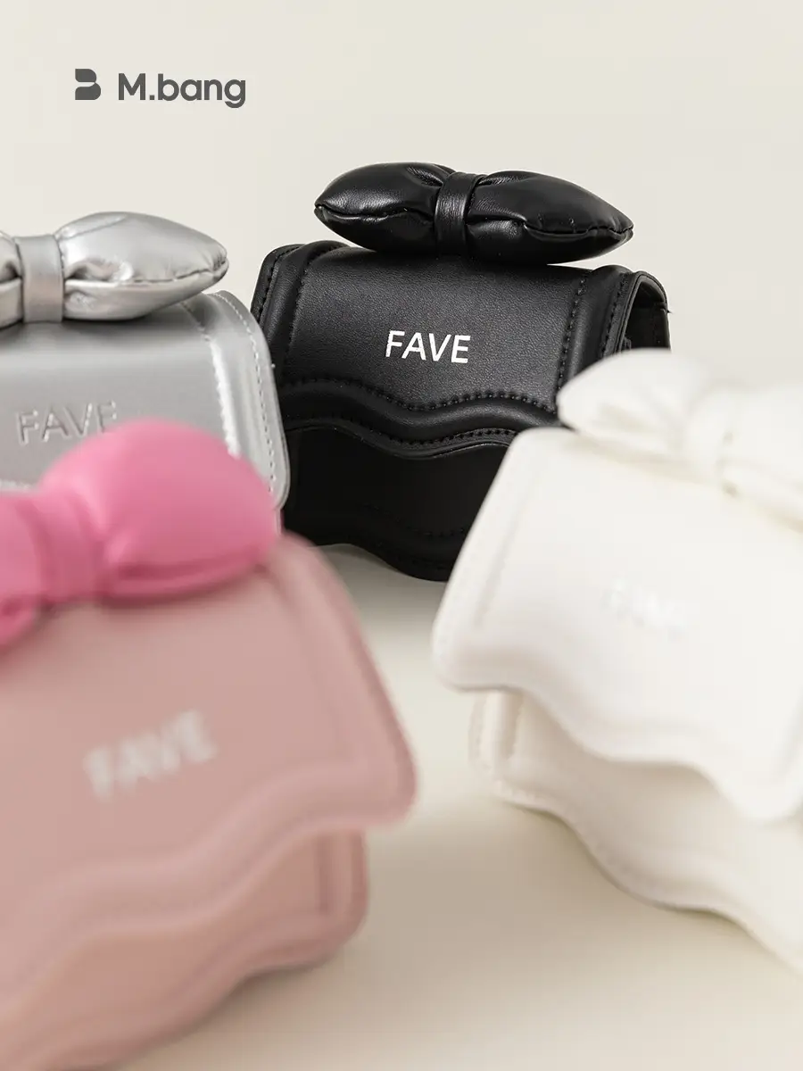 Girls Bow Mini Square Bag with Pink, Black, White