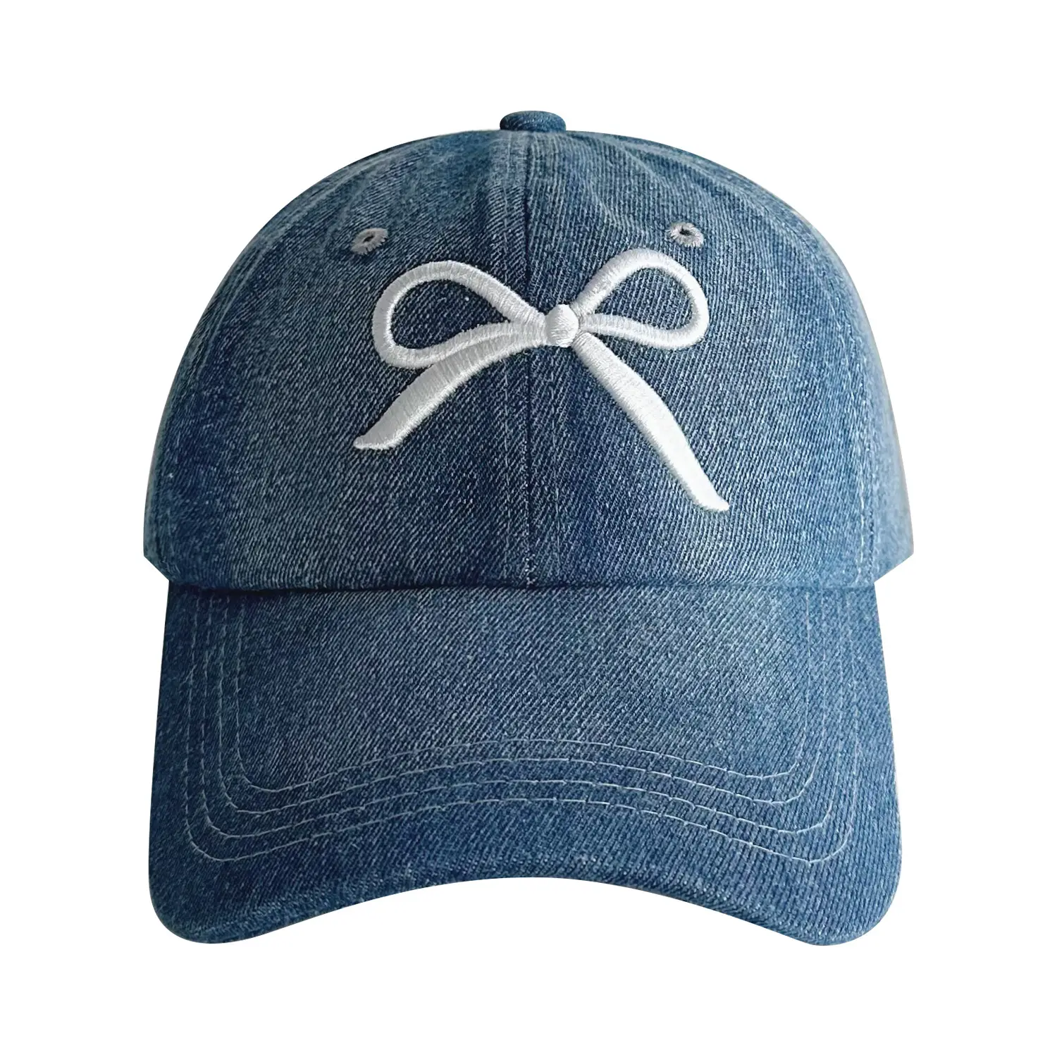 Bowknot Denim Women's Casual Sun Hat - Image 9