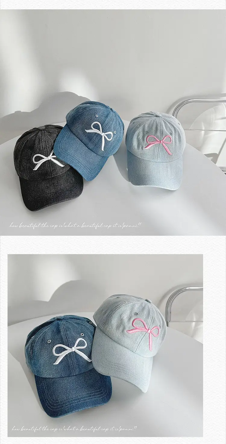Bowknot Denim Women's Casual Sun Hat — feature 25