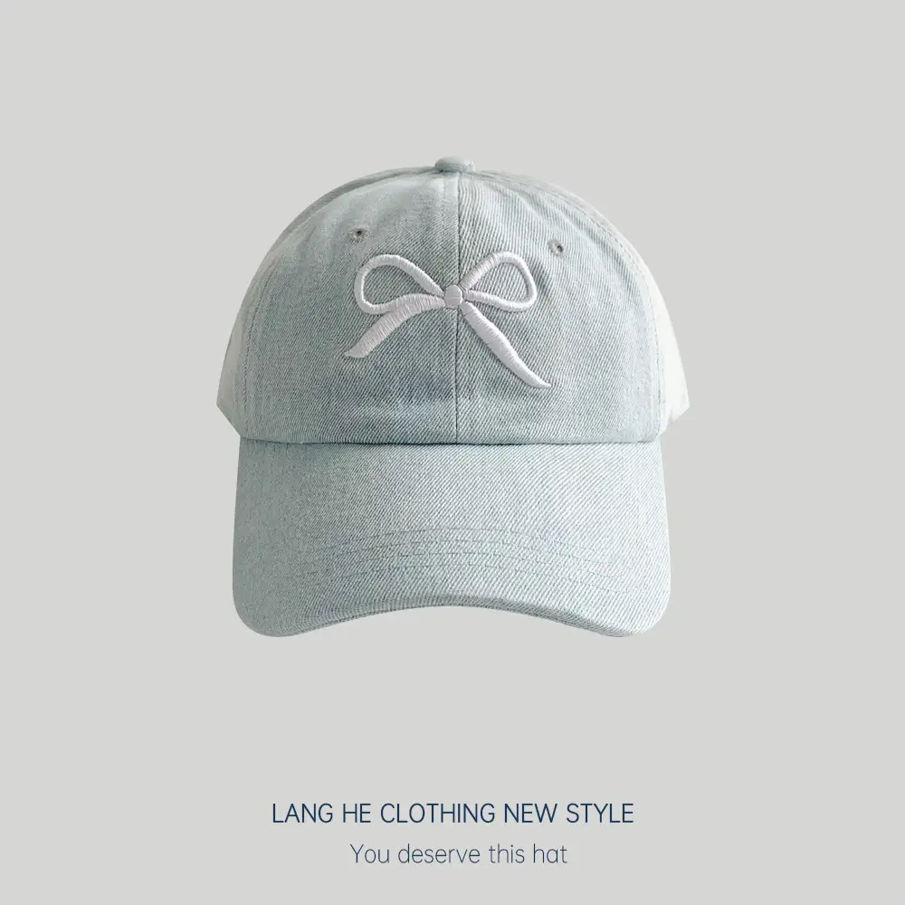Bowknot Denim Women's Casual Sun Hat - Image 4