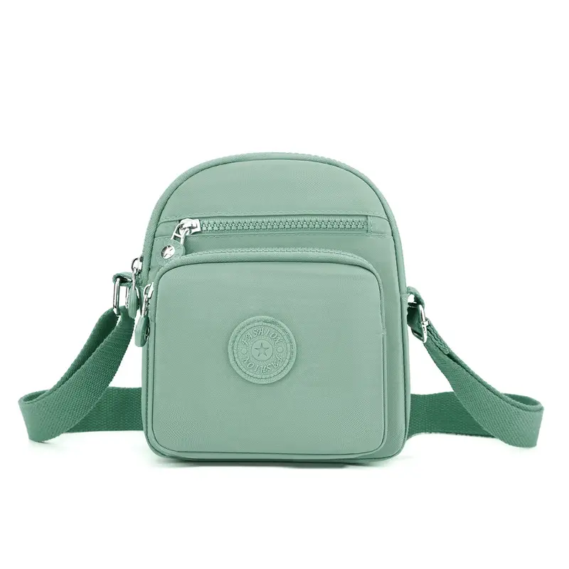 Women's Lightweight Oxford Shoulder Bag with Front Zip & Pullalook Zip - Image 5
